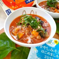 Snapdishの料理写真:みそストローネ冷やしみそ汁🌻