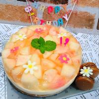桃のレアチーズケーキ☆