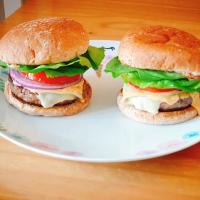 Low fat beef burger with, brown bread, low fat cheese, tomato, lettuce, red onion, cucumber and burger sauce.