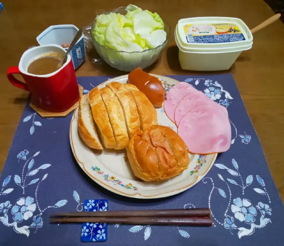 ロースハムレタスパン(昼飯)|enarinさん