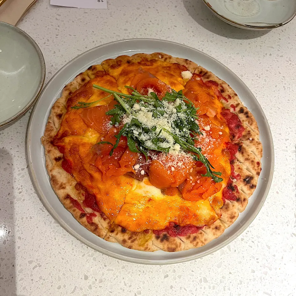 Pink salmon rocket pizza|skyblueさん