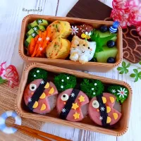 🐡ソーセージおにぎり弁当🐡
😻ネコちゃんニコニコ…😁