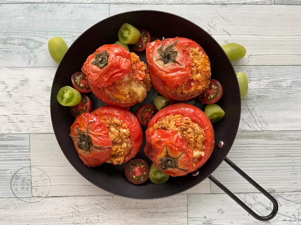 PlantRECIPEキーマカレーのクスクス　stuffed Tomatoes|usakoさん