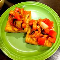 ユッキーさんの料理 厚揚げのトマトキムチのっけ