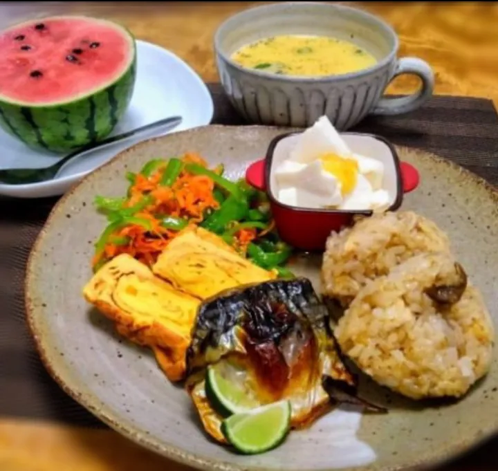 Snapdishの料理写真:朝の鯖定食|くまちゃんさん