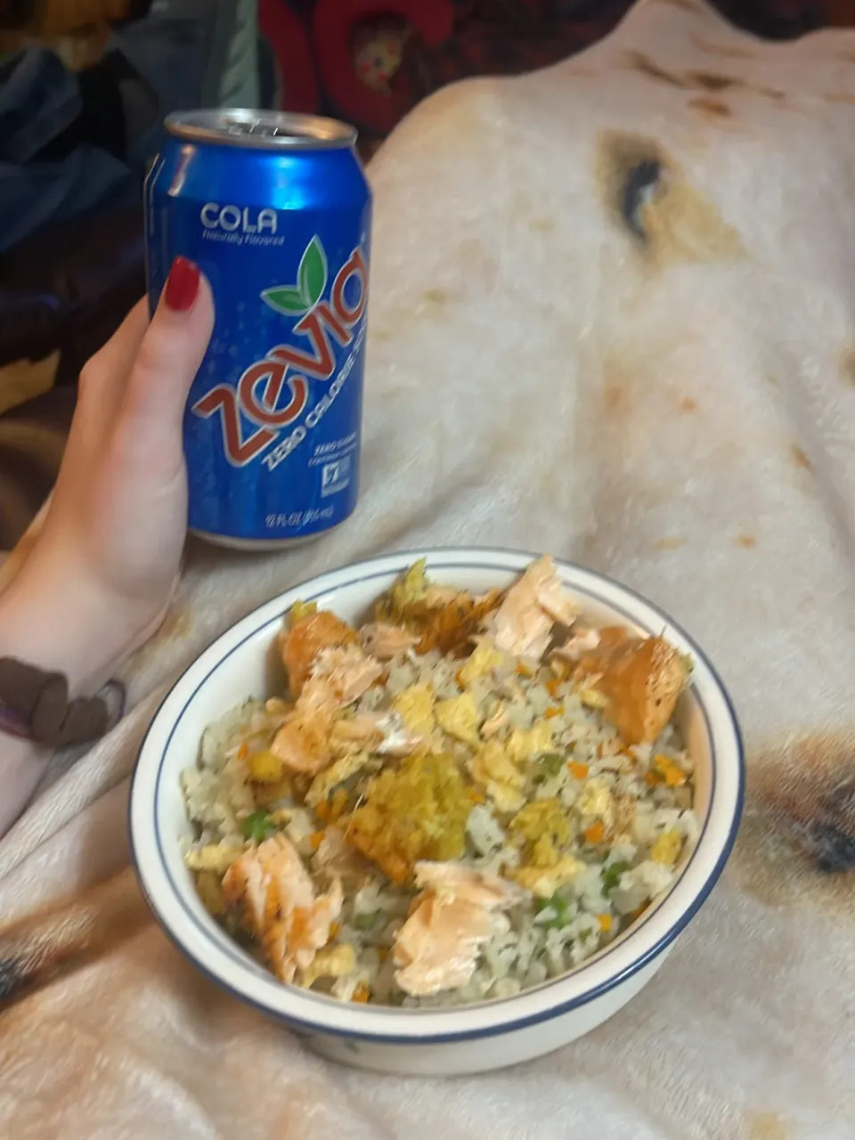 Riced veggies with salmon|suさん