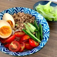 Snapdishの料理写真:肉味噌冷やしうどん|appiさん