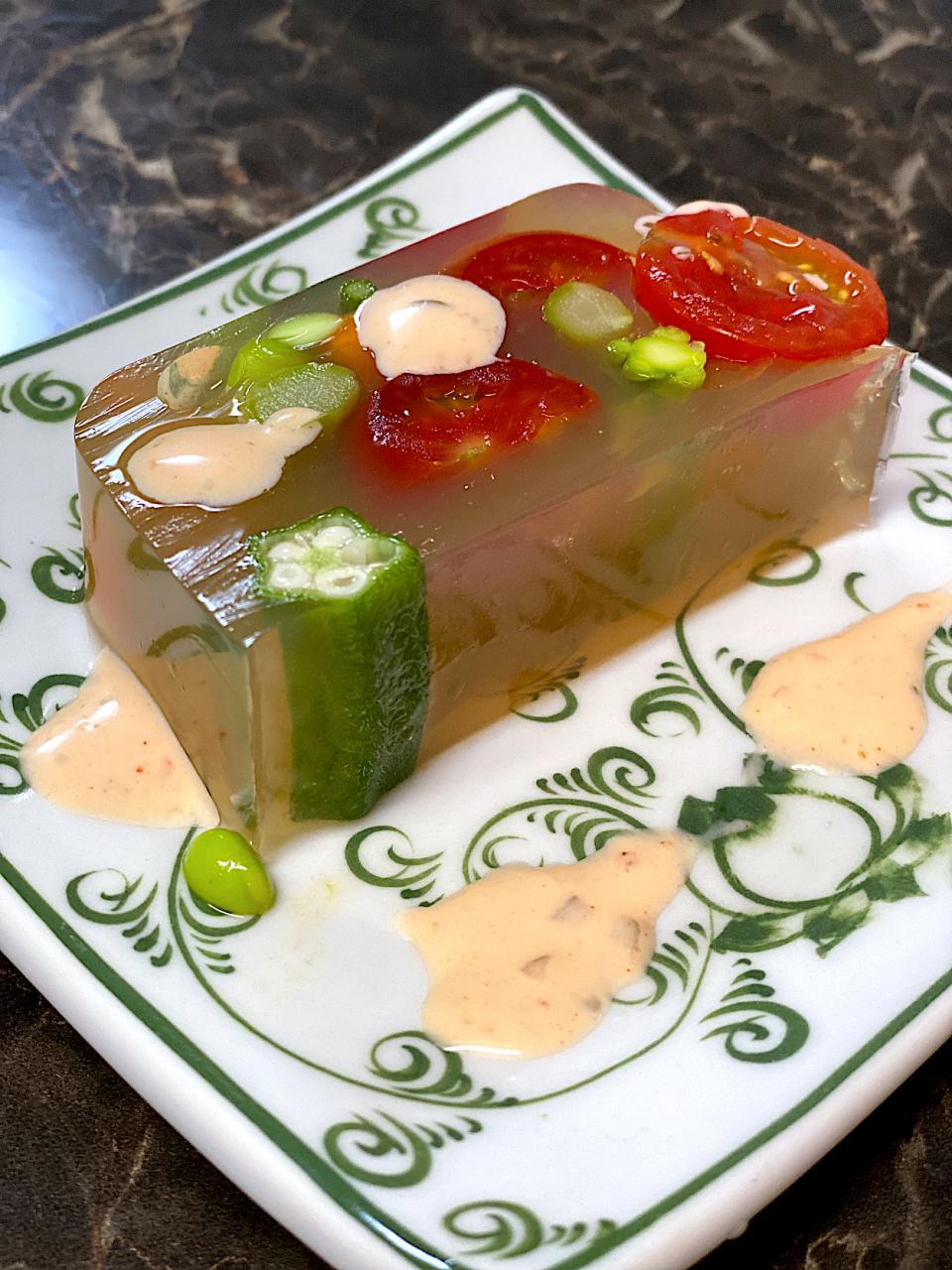夏野菜寒天よせ