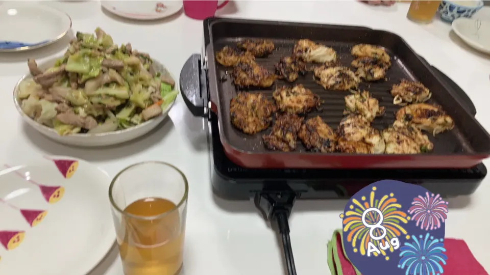 晩御飯(o^^o)☆素麺せんべい☆野菜炒め|Saharaさん