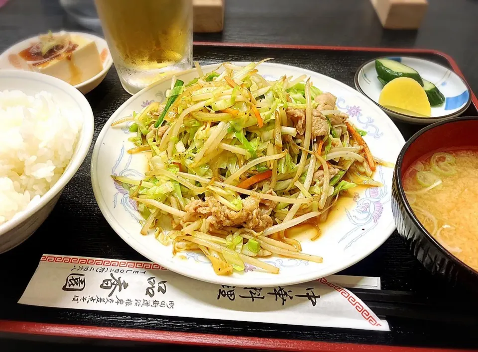 肉野菜炒め定食 ¥850|Blue Moon Caféさん