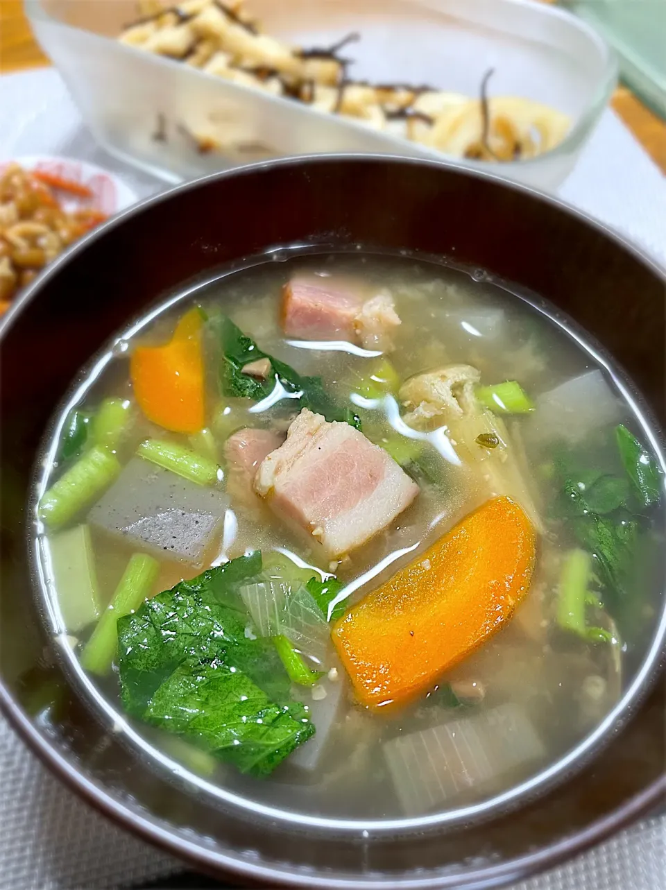 蕎麦湯 豚汁🥘|morimi32さん