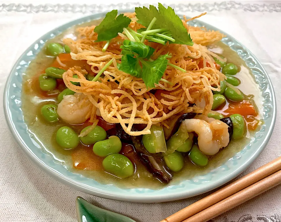 パリパリ素麺のあんかけ|のらねこままさん