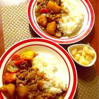 Today's dinner by Kids🍛Beef curry