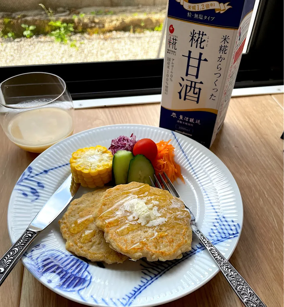 Snapdishの料理写真:オートミール甘酒パンケーキ|ichikayaさん