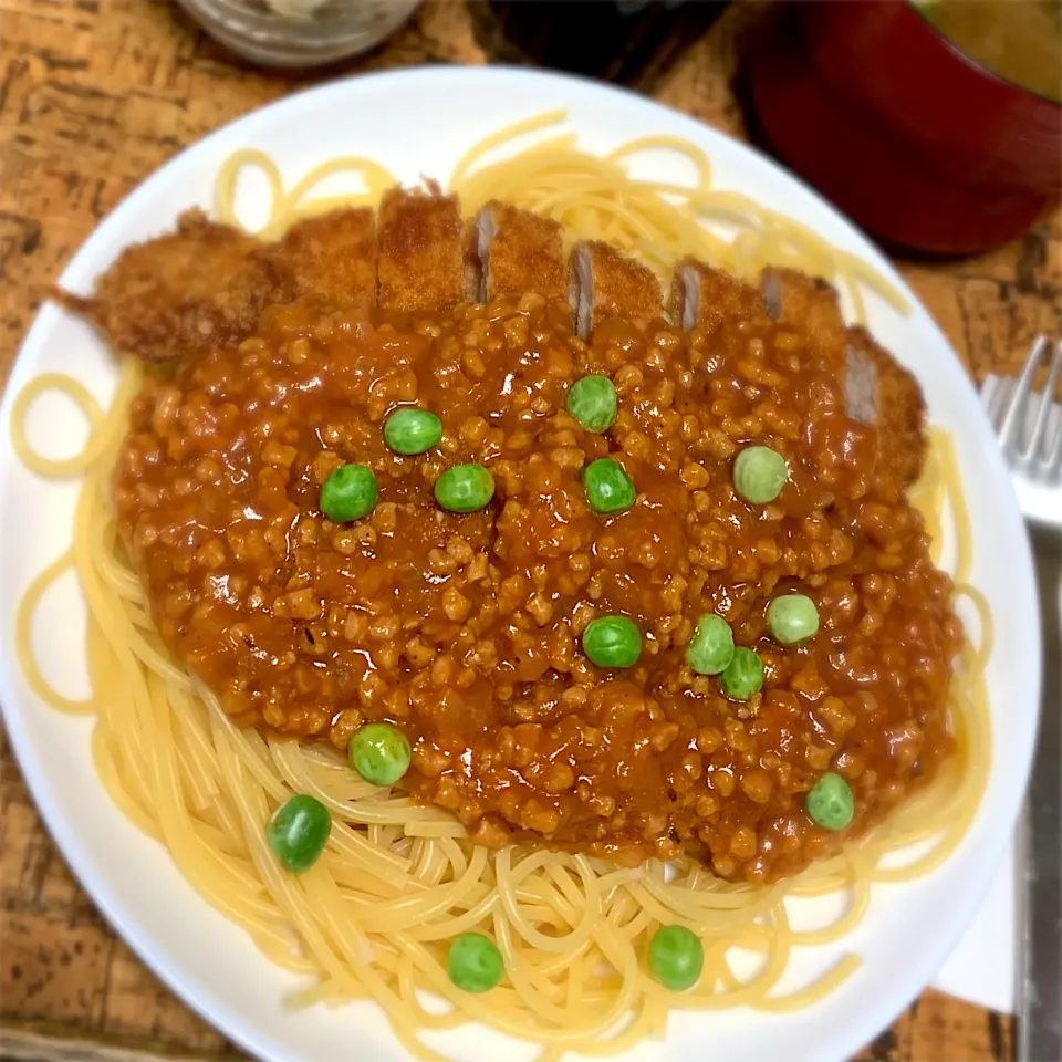 大豆ミートと糀甘酒で、まろやかスパカツミート🍝|にょんにいさん