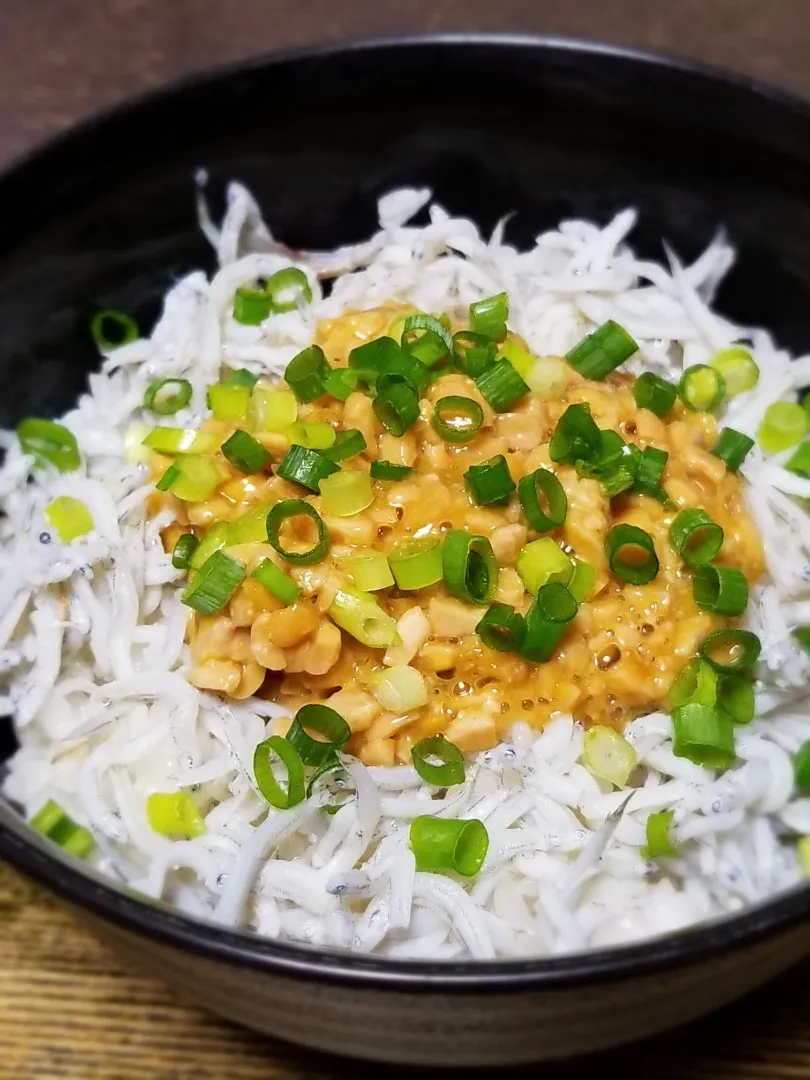 Snapdishの料理写真:しらす納豆丼|ぱんだのままんさん