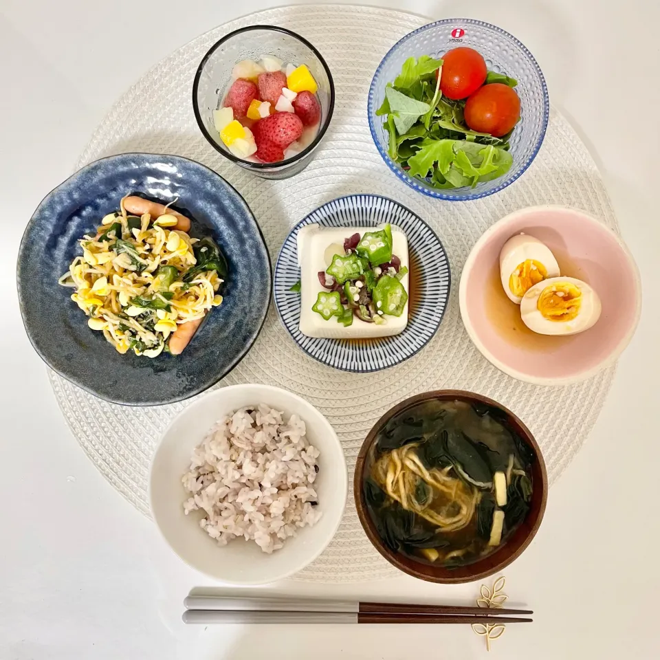 Snapdishの料理写真:切り干し大根と豆もやしときゅうりの柚子わさび和え|ranさん