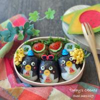 ペンギントリオ弁当🐧🐧🐧