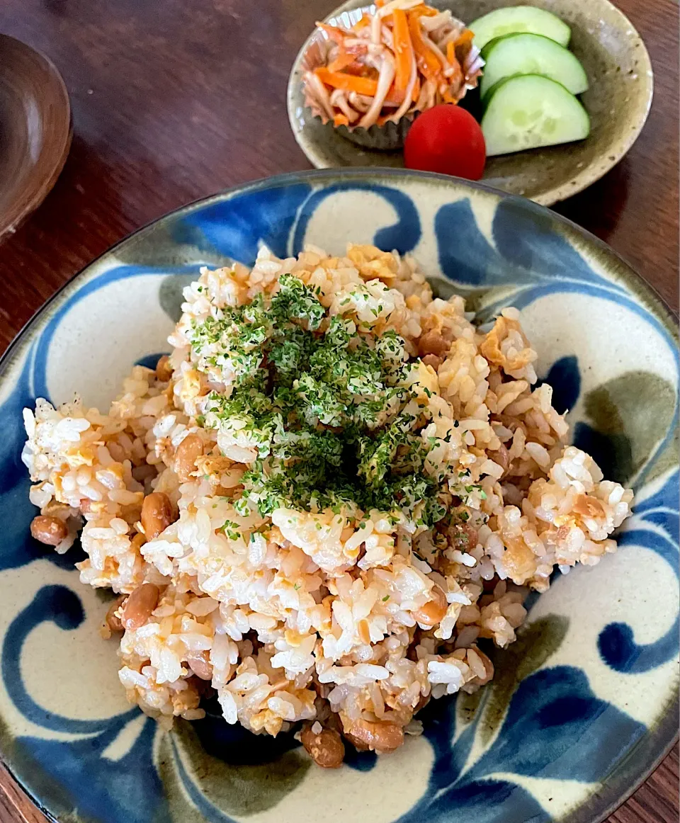 ランチ♯納豆炒飯♯山本ゆりさんレシピ|小松菜さん