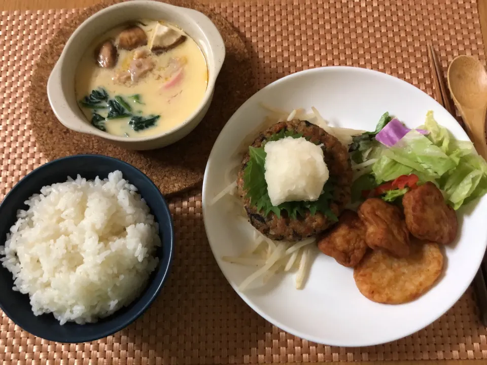 ひじきハンバーグ&茶碗蒸し|ここなりさん