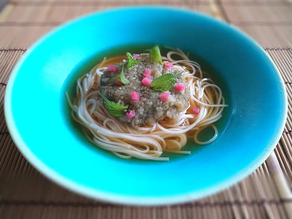 甘酒めんつゆの茄子そうめん|古尾谷りかこさん