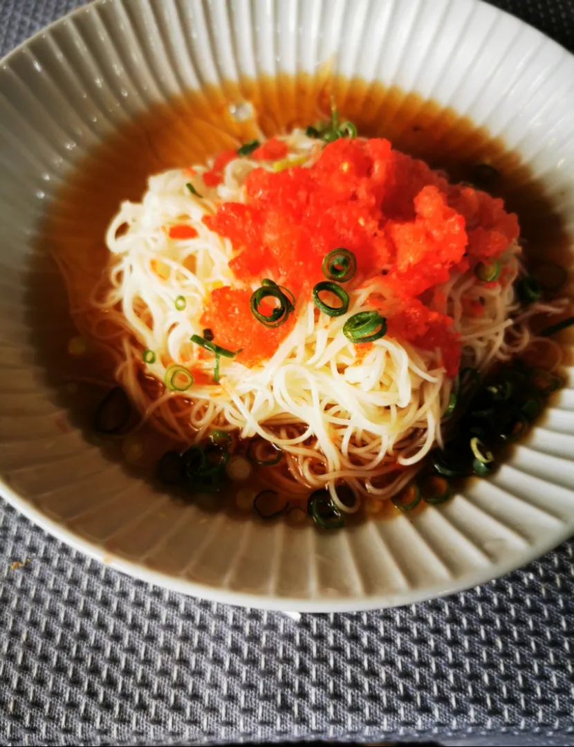 トマトのみぞれ添えそうめん👌グ〜です😀|ペンギンさん