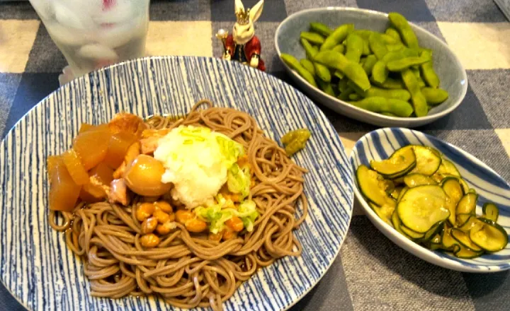 '22．8/11
納豆おろしそばとりたまご大根のせ😋|たえさん