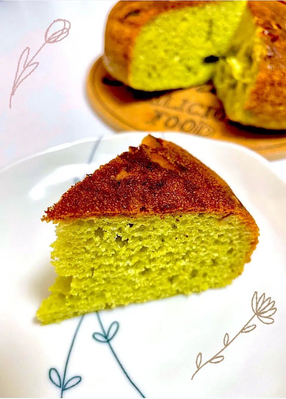 Snapdishの料理写真:甘栗の青汁ケーキ|＊.｡.＊ yükinaﾟ＊.｡.＊さん