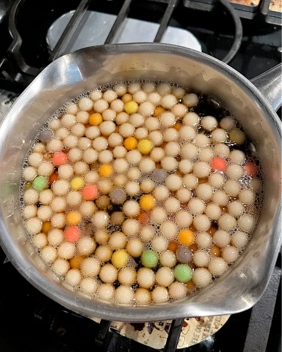 Making my Sago drink - colored boba pearls drink 🍡|🌺IAnneさん