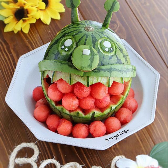 バイキンマンのスイカアート/あーたん | Snapdish[スナップディッシュ
