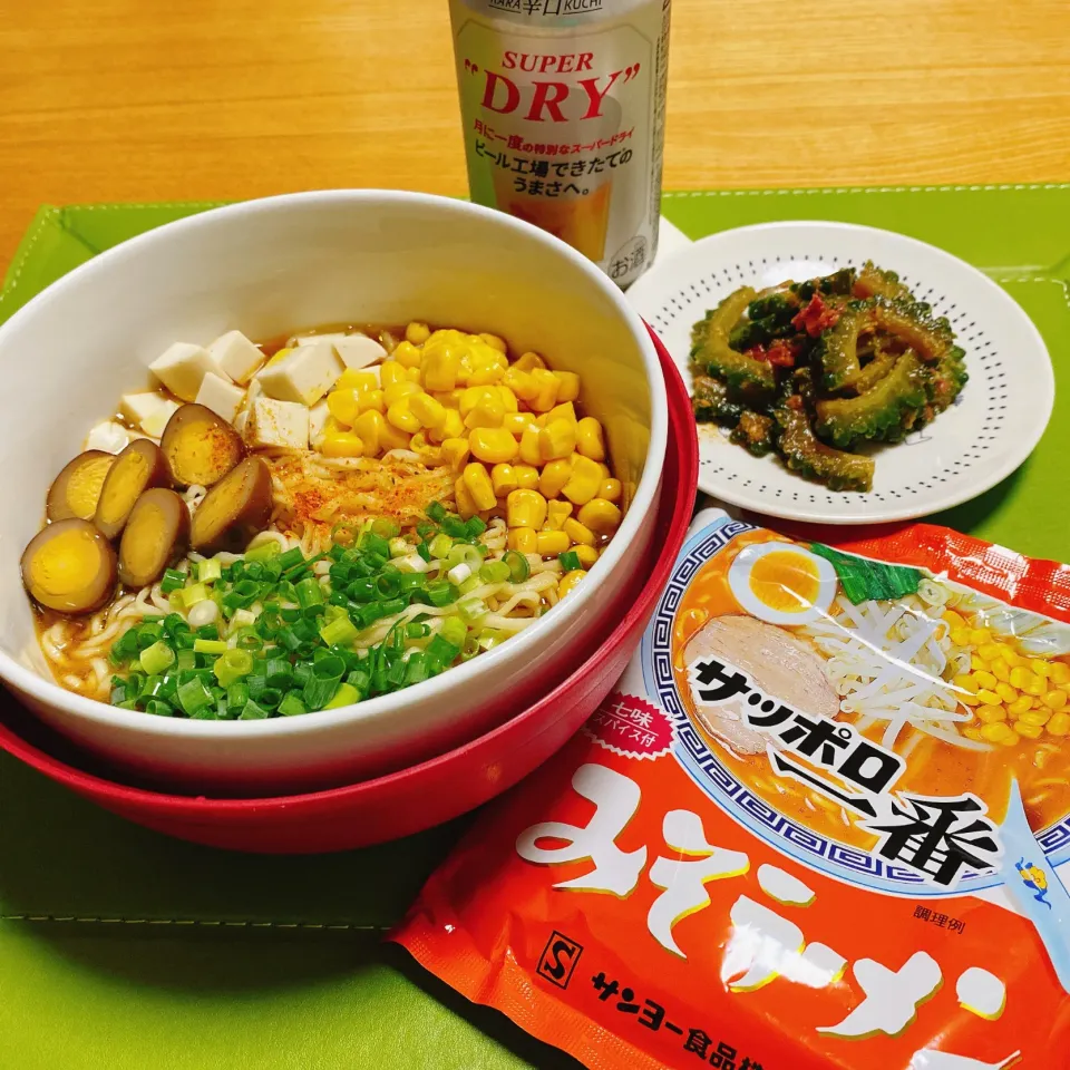 Snapdishの料理写真:冷やしみそコーンラーメン
ゴーヤ梅和え|naoさん