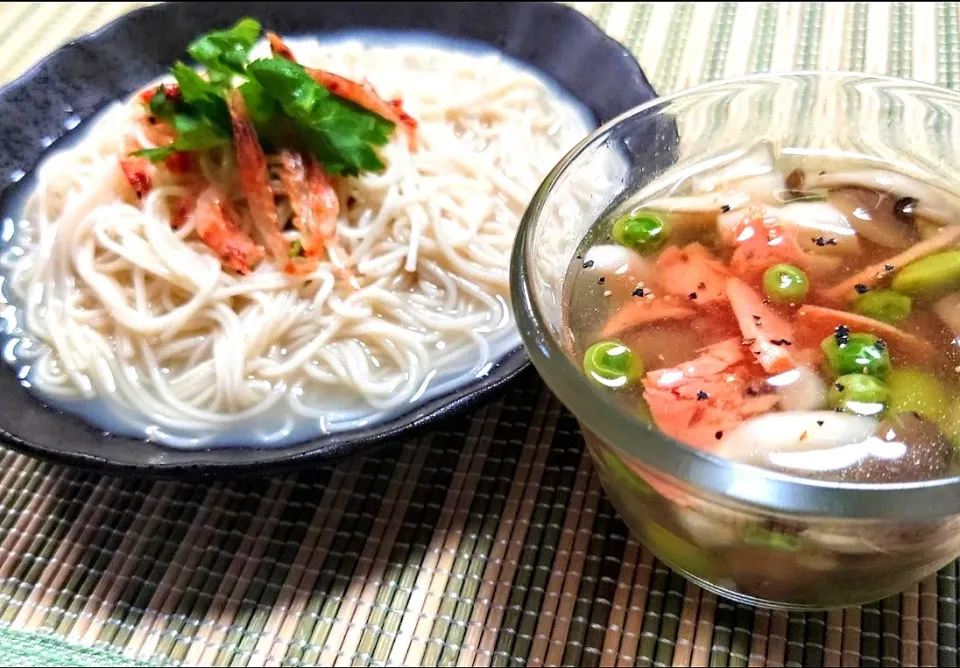 桜海老煮麺豆乳仕立
紅鮭のエイジングスープ|マギーさん