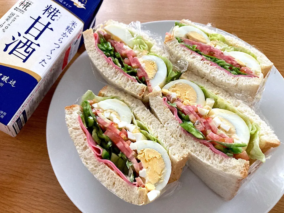 ＊甘酒バジルたまごサンド🥪＊|＊抹茶＊さん