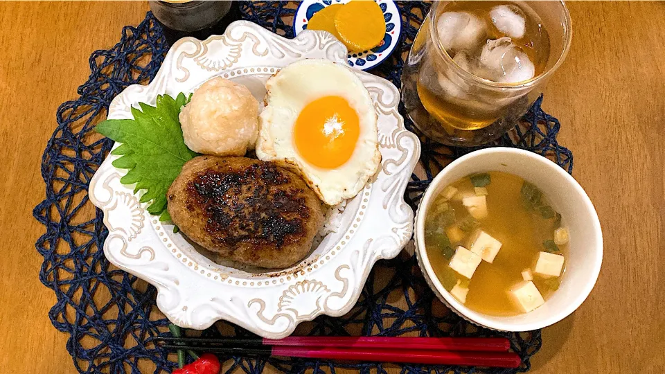 冷凍ハンバーグ和風ロコモコ丼|ゆうかさんさん