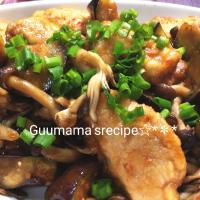 Guuママさんの簡単♡辛うま♡鶏むね肉となすときのこのピリ辛炒め #楽天レシピ