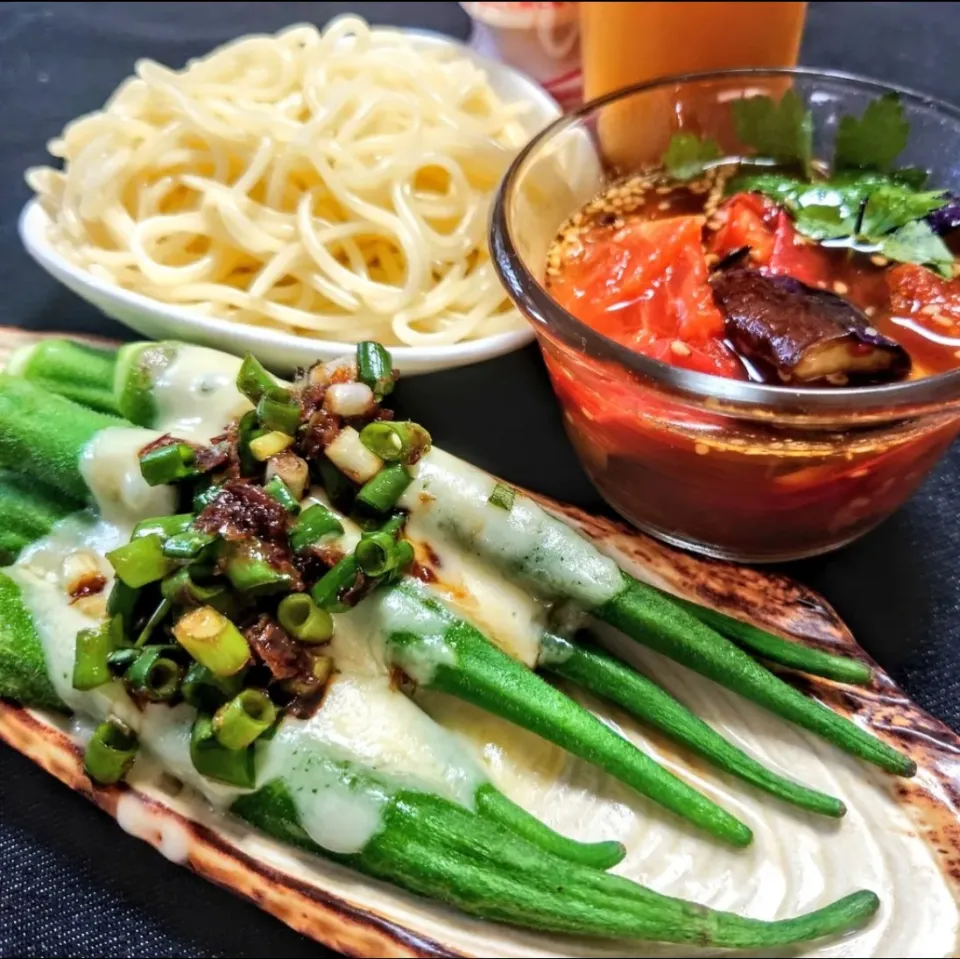 夏野菜 香味つけ麺ZERO
オクラ焼(ねぎち節だれ)|マギーさん