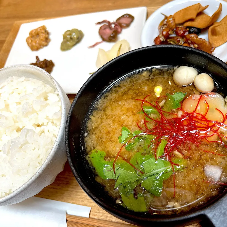 味苑おみそ汁セット素 甲斐みそ峡@佐野味噌醤油店(亀戸)|塩豚骨さん