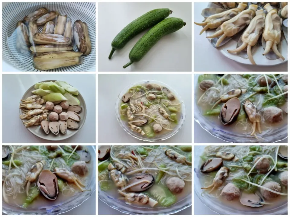 丝瓜蛏子米粉汤 rice noodle soup with razor clams and loofah|steven z.y.さん