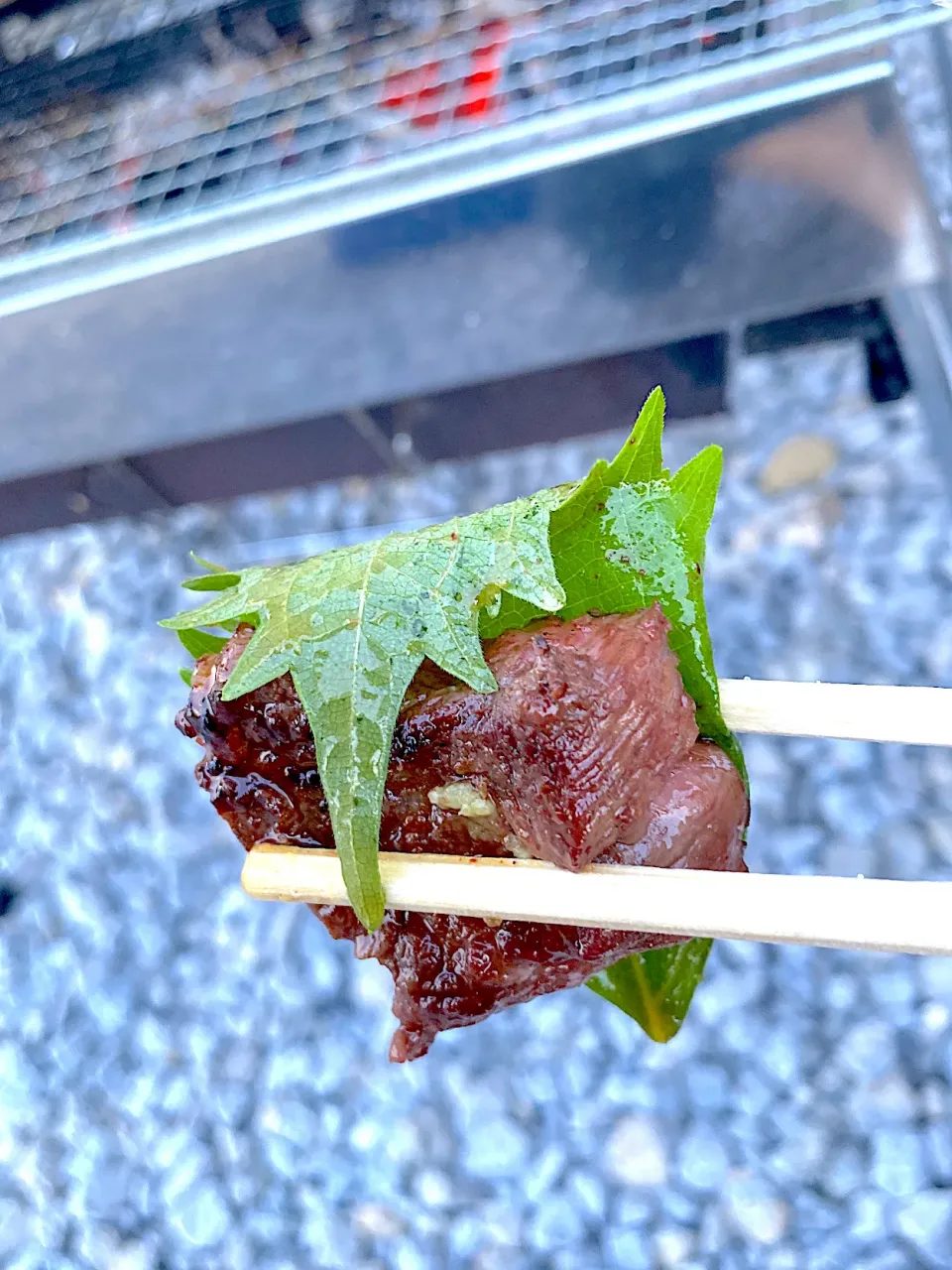 Snapdishの料理写真:今日は自宅でBBQ❤️お肉は大葉が1番合う☺️|makoさん