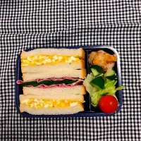 Snapdishの料理写真:サンドイッチ弁当|すぽっくさん