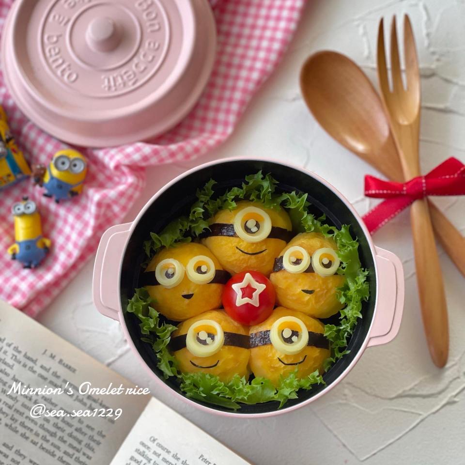 ミニオンのまん丸オムライス🍳