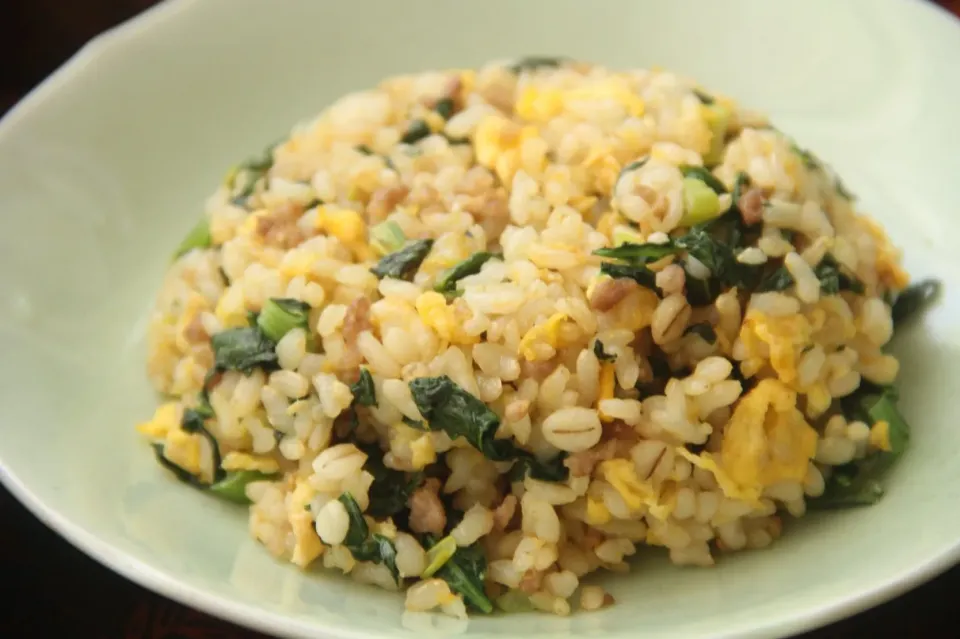 『自家製麻婆茄子春雨豆腐と玄米塩青菜卵肉飯炒飯中華定食』【公式】料理研究家　指宿さゆり|【公式】料理研究家　指宿さゆり≫ｽﾀｼﾞｵ（ｽﾀｯﾌ運営）さん