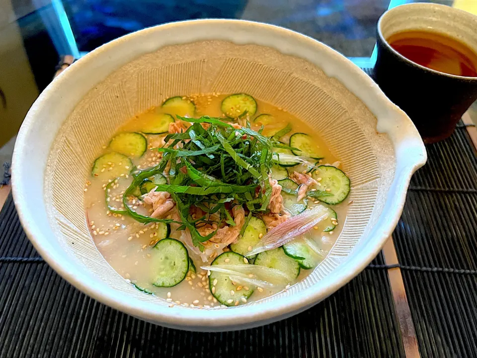 ⁡
お盆休み4日目の朝ごはんは、
冷や汁。
⁡
愛媛では愛媛県の郷土料理『伊予さつま汁』ともいいます。|yokoさん