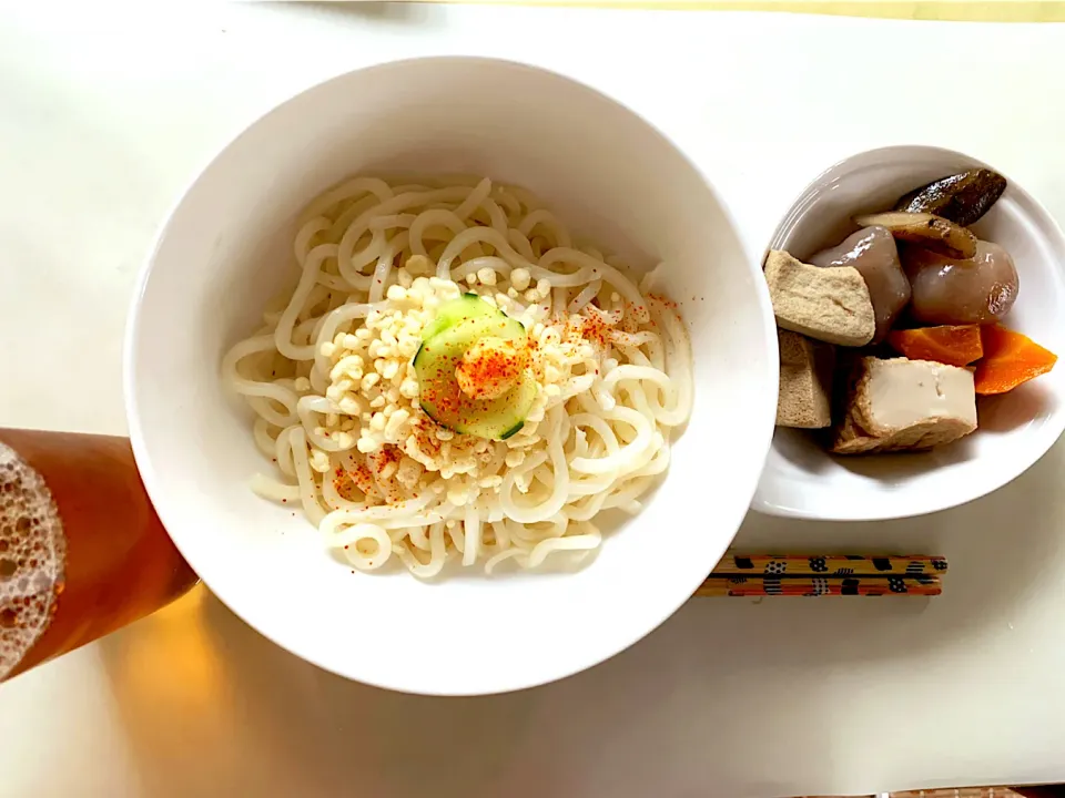 鬼カンタン素うどん、汁すら要らない⁉️お父さん？コレ味ついてるの？と娘は聞いたw|いーのさん