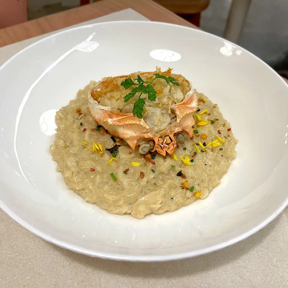 Crab meat, crab miso risotto|skyblueさん