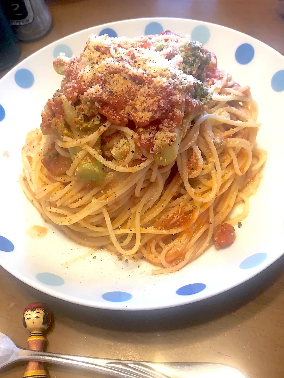 Snapdishの料理写真:ツナとブロッコリーのトマトソーススパゲティ|masaさん