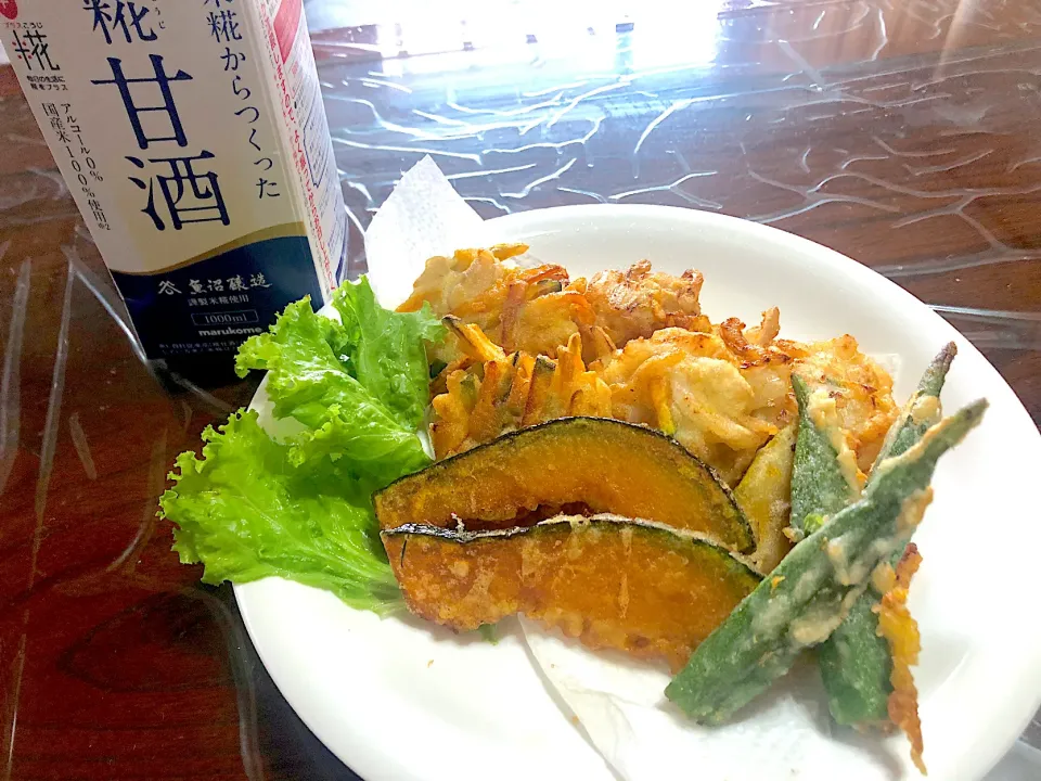 糀甘酒で溶いた天ぷら粉で♪♪真珠貝と野菜のかき揚げ♪♪|kyonmiさん