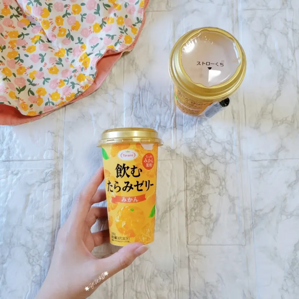 Snapdishの料理写真:飲むたらみのゼリー-みかん-|YUKIさん