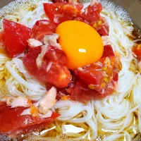 Snapdishの料理写真:トマたまそうめん|Yasuyoさん