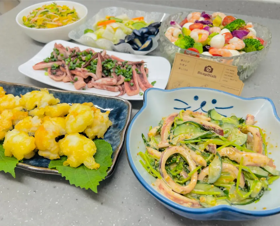 からあげビールさんの料理 【おうち居酒屋ごはん】簡単おつまみ♪イカと豆苗の海苔マヨわさび|バシュランさん